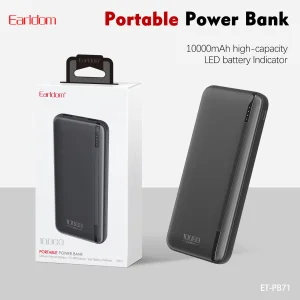 پاوربانک ارلدام مدل ET-PB71 ظرفیت 10000 میلی آمپرساعت