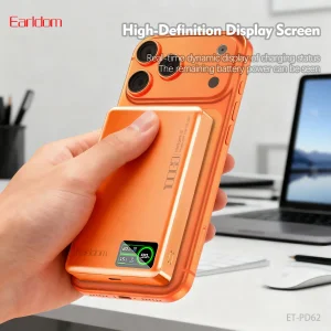 پاور بانک بی سیم فست شارژ ارلدام ET-PD62 PD 20W ظرفیت 10000 میلی آمپر ساعت