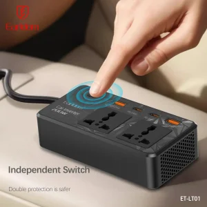 اینورتر فندکی خودرو ارلدام 200 وات مدل ET-LT01