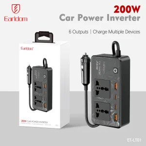 اینورتر فندکی خودرو ارلدام 200 وات مدل ET-LT01