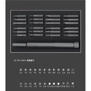 مجموعه 24 عددی پیچ گوشتی ارلدام مدل EC-T01