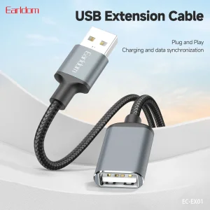 کابل افزایش USB 2.0 جنس کنفی ارلدام (Earldom) مدل EC-EX01 - طول ۳ متر