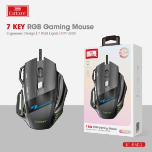 ماوس گیمینگ سیمی ارلدام نورپردازی RGB مدل ET-KM11