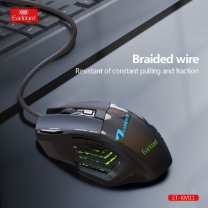 ماوس گیمینگ سیمی ارلدام نورپردازی RGB مدل ET-KM11