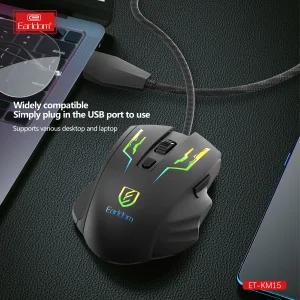 ماوس گیمینگ سیمی ارلدام نورپردازی RGB مدل ET-KM15