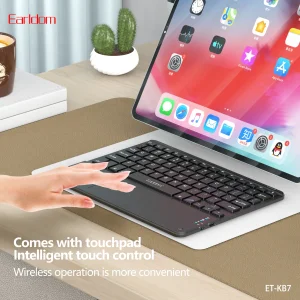 کیبورد بی سیم ارلدام مدل ET-KB7 دارای تاچ پد