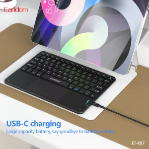 کیبورد بی سیم ارلدام مدل ET-KB7 دارای تاچ پد