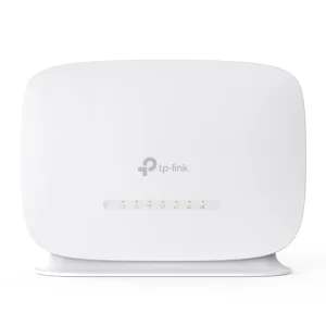 مودم 4G LTE تی‌پی‌لینک مدل TL-MR105 با اسلات سیم کارت نانو، پشتیبانی از 32 کاربر همزمان، رابط LAN و WAN، مناسب استفاده خانگی و اداری، سرعت دانلود تا 150 مگابیت بر ثانیه و منبع تغذیه برق شهری
