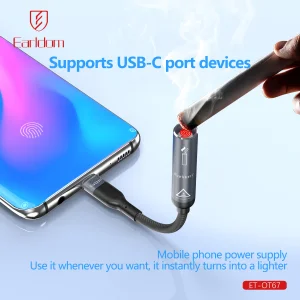 فندک الکترونیکی ارلدام مدل OT67 با درگاه USB-C
