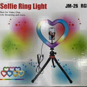 رینگ لایت قلب مدل JM-26 RGB با سه پایه