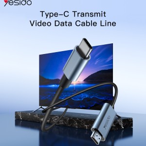 کابل تبدیل USB-C به HDMI یسیدو مدل HM10 طول 2 متر
