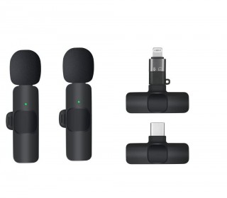 میکروفن یقه ای بی سیم مدل K9 Dual کانکتور اپل و تایپ سی