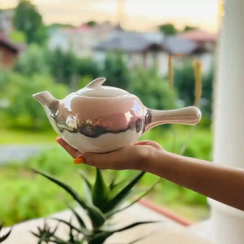 قوری سرامیکی طرح پرنده رنگی