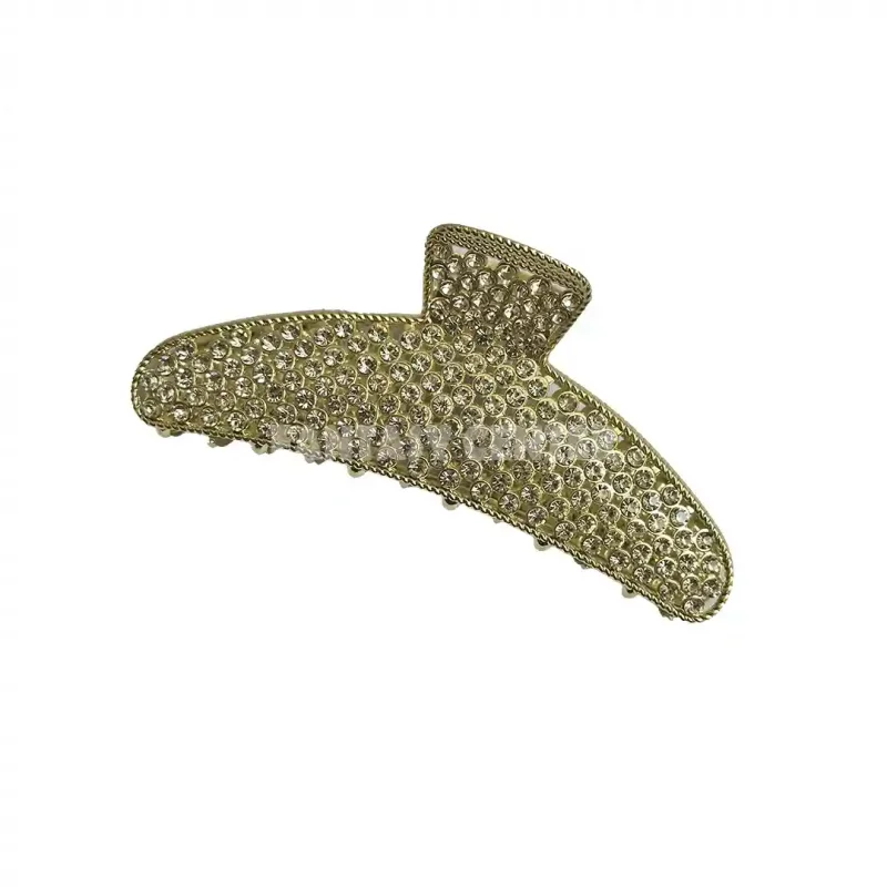 كليپس فلزى نگين دار طلایی