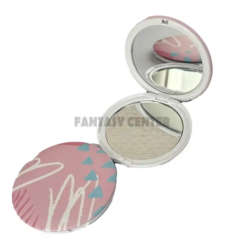آینه جیبی دو طرفه گرد با طرح‌های فانتزی
