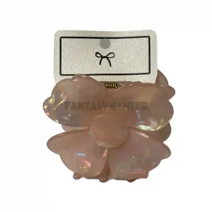 کلیپس بوفینی صورتی گل صدفی