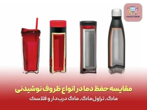 مقایسه حفظ دما در انواع ظروف نوشیدنی | ماگ، تراول‌ماگ، ماگ درب‌دار و فلاسک