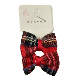   کش موهای پاپیونی چهارخانه دخترانه