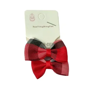   کش موهای پاپیونی چهارخانه قرمز