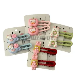 گیره سر انبری فانتزی طرح‌های عروسکی (پک ۲ عددی)