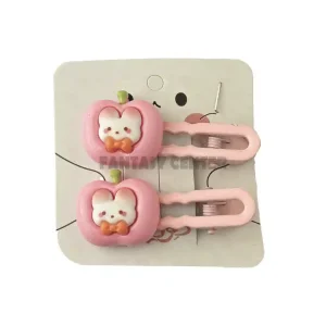 گیره سر انبری فانتزی طرح‌های عروسکی صورتی