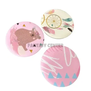 خرید آینه جیبی دو طرفه گرد با طرح‌های فانتزی