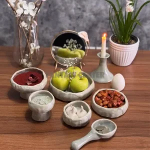 سفره نوروز؛ ست کامل هفت‌سین سفالی
