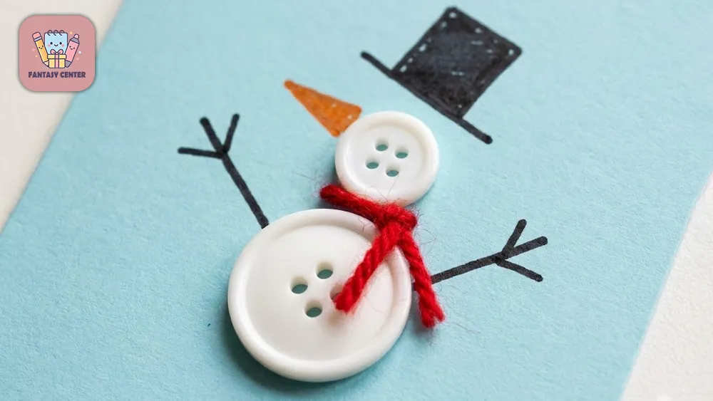 روش ساخت آدم برفی دکمه&zwnj;ای