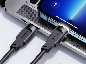 کابل سوپر فست شارژ تایپ سی به لایتنینگ 100 وات 1.2 متری یوسامز USAMS US-SJ566 Type-C to Lightning Fast Charging Cable