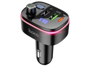 شارژر فندکی سریع و FM پلیر هوکو HOCO Car charger Fast PD20W+QC3.0 BT FM transmitter E62