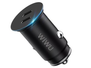 شارژر فندکی دو پورت تایپ سی 40 وات ویوو Wiwu Dual Type-C Car Charger PC400