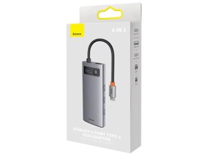 هاب تایپ‌ سی 6 پورت فلزی بیسوس Baseus USB-C Metal Gleam Starjoy Series 6-in-1 Hub WKWG030213