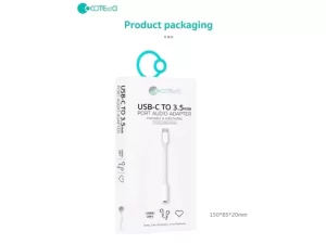 کابل صدای تایپ سی به جک 3.5 میلی‌متری کوتتسی 33012 Coteetci USB-C To 3.5mm audio