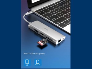 هاب تایپ سی 11 پورت ویوو WiWU Alpha 11 in 1 (HDMI + 4*USB + VGA + RJ45 + SD + 3.5MM) Type C Hub