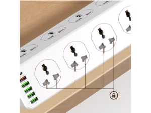 چندراهی برق 10 سوکت، 5 یواس‌بی و 1 تایپ‌‎سی الدنیو Ldnio Power Strip 2500W 2m UK Plug SC10610