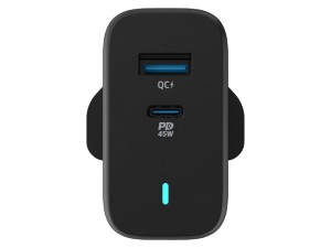 شارژر دیواری فست شارژ تایپ سی و یو اس بی 63 وات پاورولوژی Powerology Ultra-Quick Charging Adapter PWCUQC004