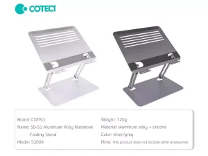 پایه نگهدارنده لپ تاپ و مک بوک فلزی کوتتسی Coteetci SD-51 Aluminum Alloy Notebook Folding Stand 52009