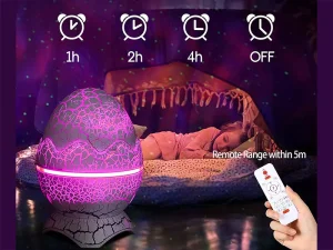 پروژکتور ستاره نور شب مدل تخم دایناسور Dinosaur Egg Galaxy Projector Starry Night Light