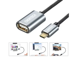 کابل تبدیل او‌تی‌جی میکرو یو‌اس‌بی به یو‌اس‌بی چویتک CHOETECH OTG Micro USB To USB 2.0 Cable AB0013