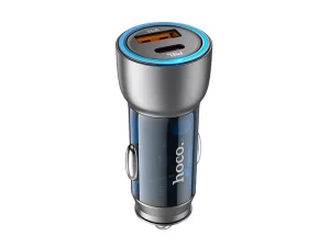 شارژر فندکی خودرو تایپ سی و یو اس بی 43 وات هوکو hoco NZ8 Sprinter car charger