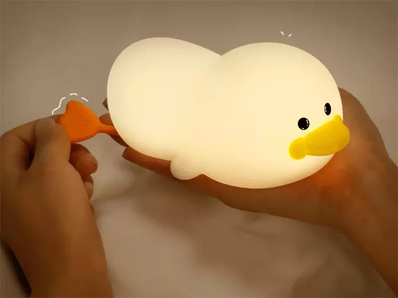 چراغ خواب فانتزی رومیز شارژی سیلیکونی Duck LED Night Lamp Silicone USB Rechargeable Sleeping light ZD-31