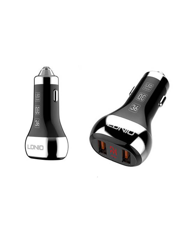 شارژر فندکی الدینیو مدل C2 به همراه کابل تبدیل Type-C