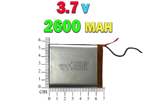 خرید باتری لیتیوم پلیمری 3.7 ولت 2600 میلی آمپر - 3.7 ولت