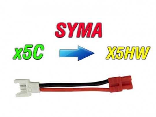 مبدل باتری کوادکوپتر syma x5 (سوکت سفید ) به باتری سایما syma x5hw-x5hc