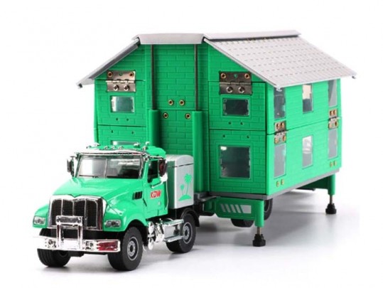 ماکت کامیون مدل KAIDIWEI 663002 همراه با خانه دو طبقه