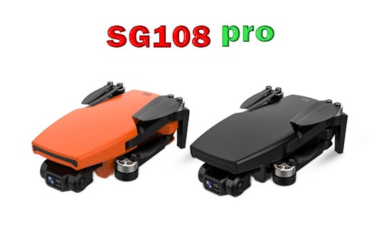 کوادکوپتر sg108 pro مجهز به دو دوربین زیر و جلو - موتور براشلس- و جی پی اس برای بازگشت به  خانه دقیق