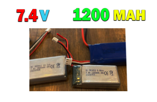 باتری کوادکوپتر با سوکت JST  ظرفیت 1200 میلی آمپر و 7.4 ولت