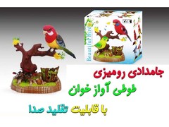 جامدادی رومیزی طرح طوطی آوازخوان همراه با تقلید صدا