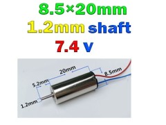 موتور کرولس 20×8.5 با ضخامت شفت 1.2 میلیمتر  و ولتاز کاری 7.4 ولت