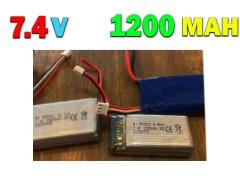باتری کوادکوپتر با سوکت JST  ظرفیت 1200 میلی آمپر و 7.4 ولت